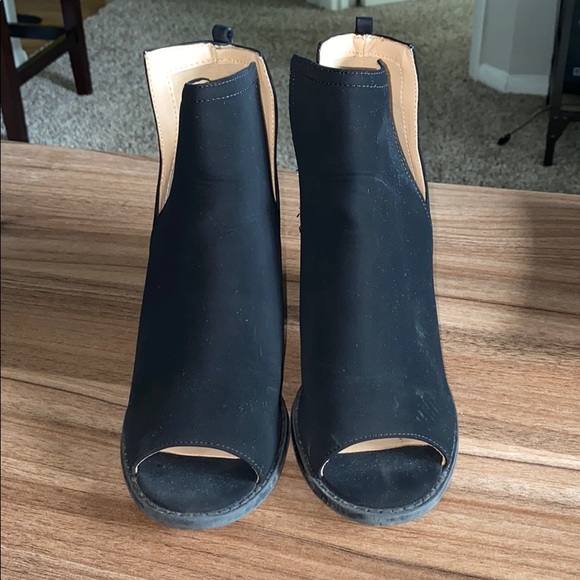 Marco Republic Shoes - Black Bootie Peep Toe Heels